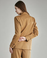 Blazer en Laine à Revers Pointe pour Femmes